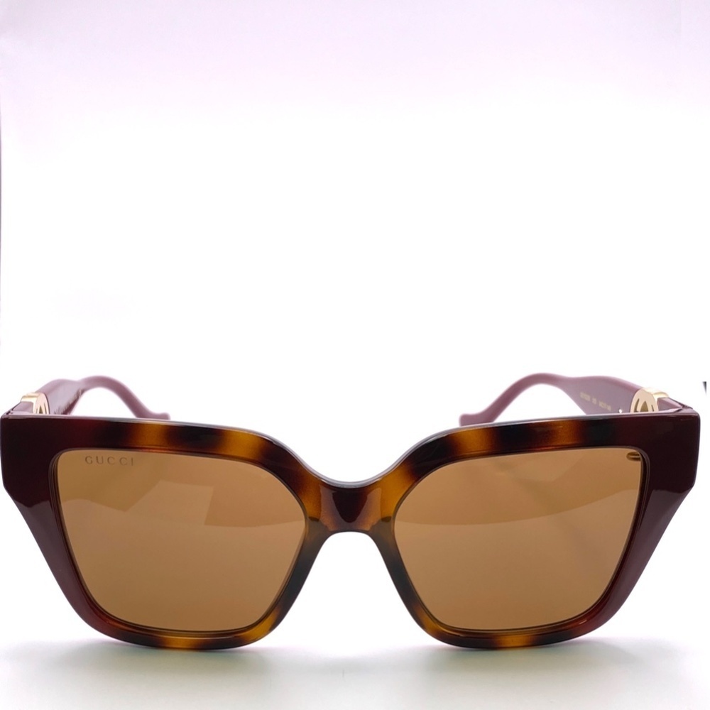 NWT Gucci GG1023S-003 Gold Cat Eye 54mm Sunglasses - Picture 7 of 13